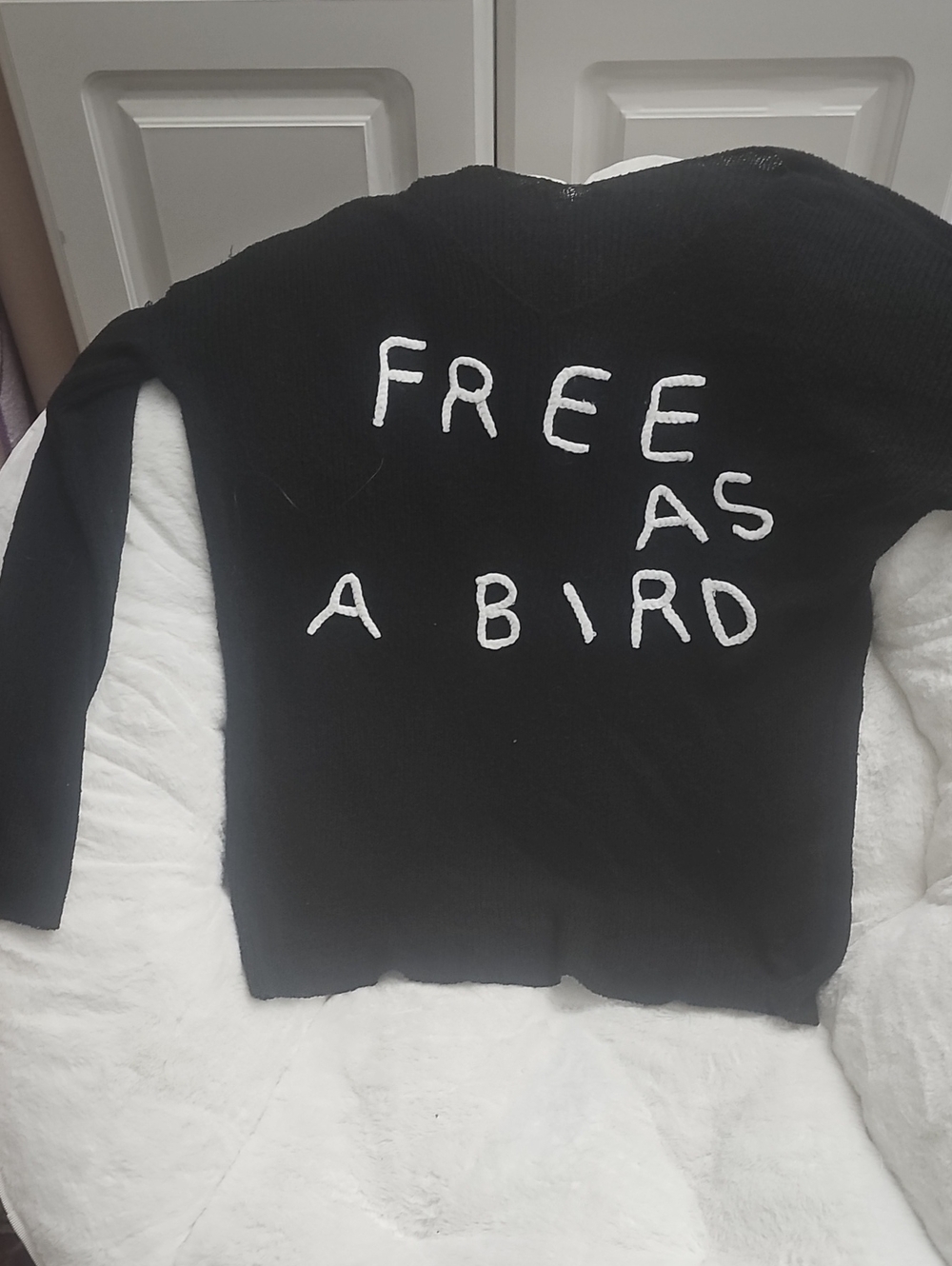 ⚜️Free As A Bird Black V-neck Sweater